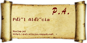 Pál Alícia névjegykártya